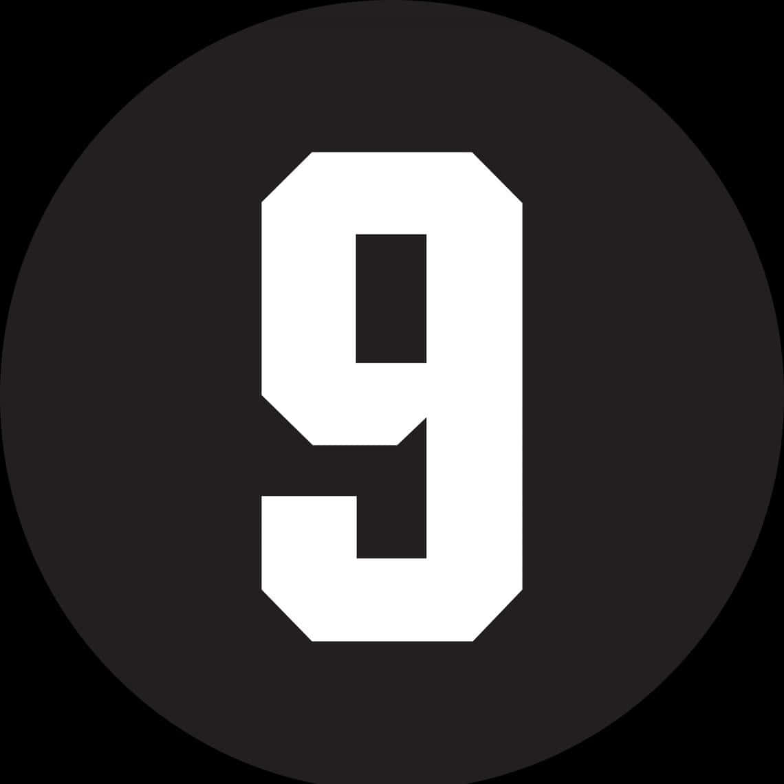 A Black And White Number 9 In A Circle Background