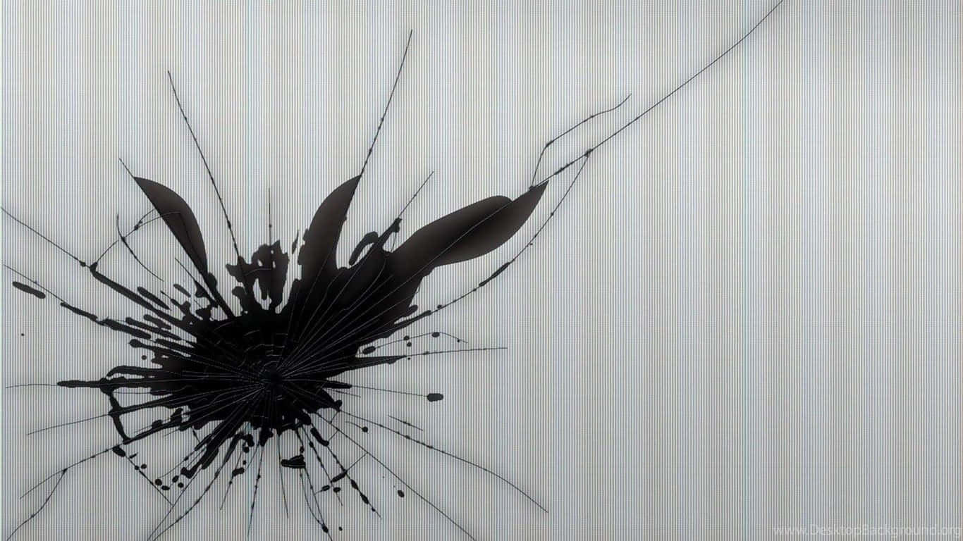 A Black And White Painting Of A Broken Glass Background