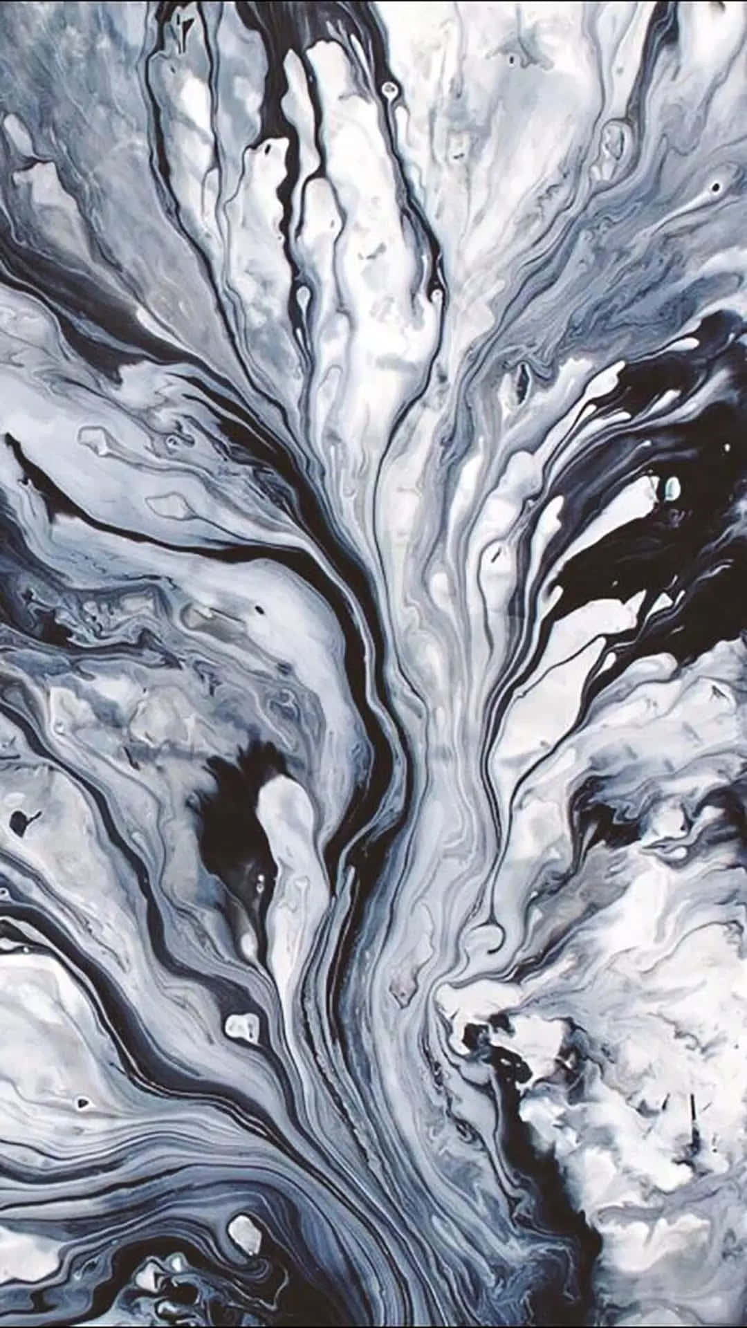 A Black And White Painting With Swirls