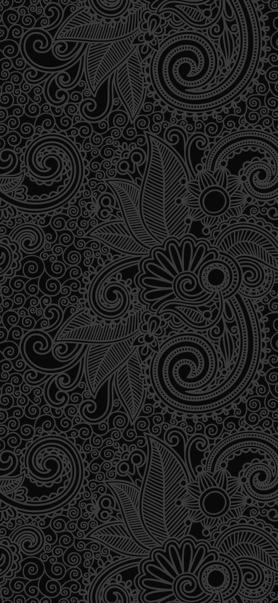 A Black And White Paisley Pattern Background