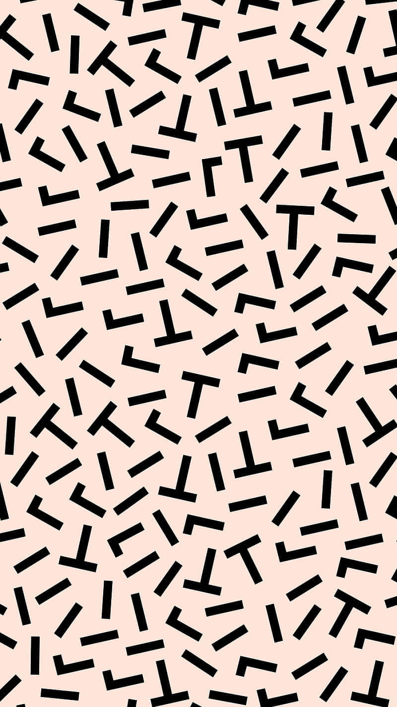 A Black And White Pattern With Black And White Shapes Background