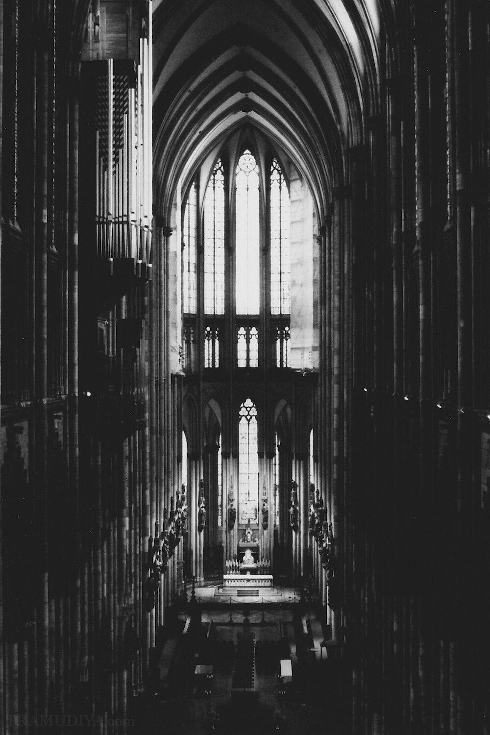 A Black And White Photo Of A Cathedral