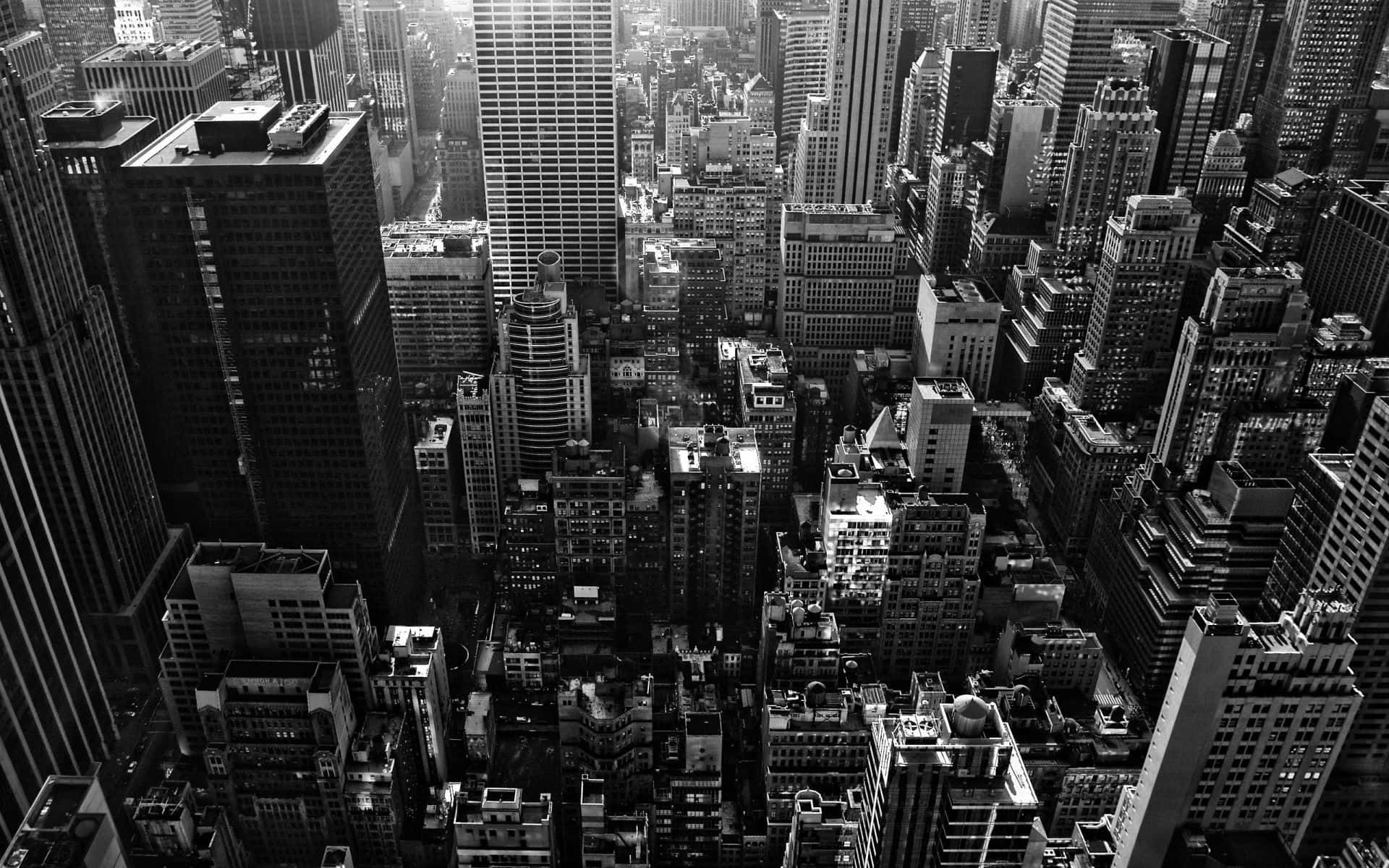 A Black And White Photo Of A City