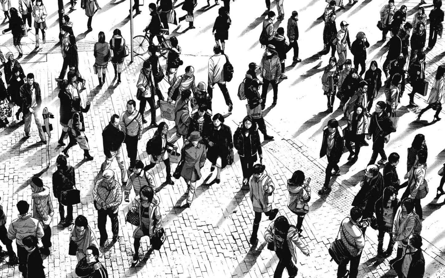 A Black And White Photo Of A Crowd Of People Background