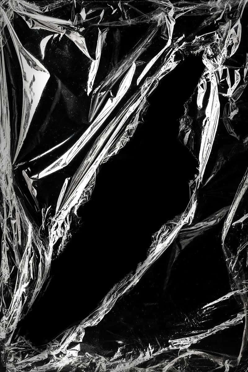 A Black And White Photo Of A Plastic Wrap