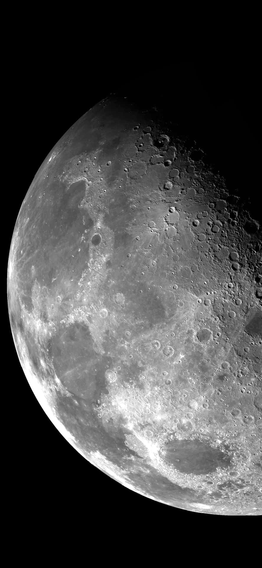 A Black And White Photo Of The Moon Background