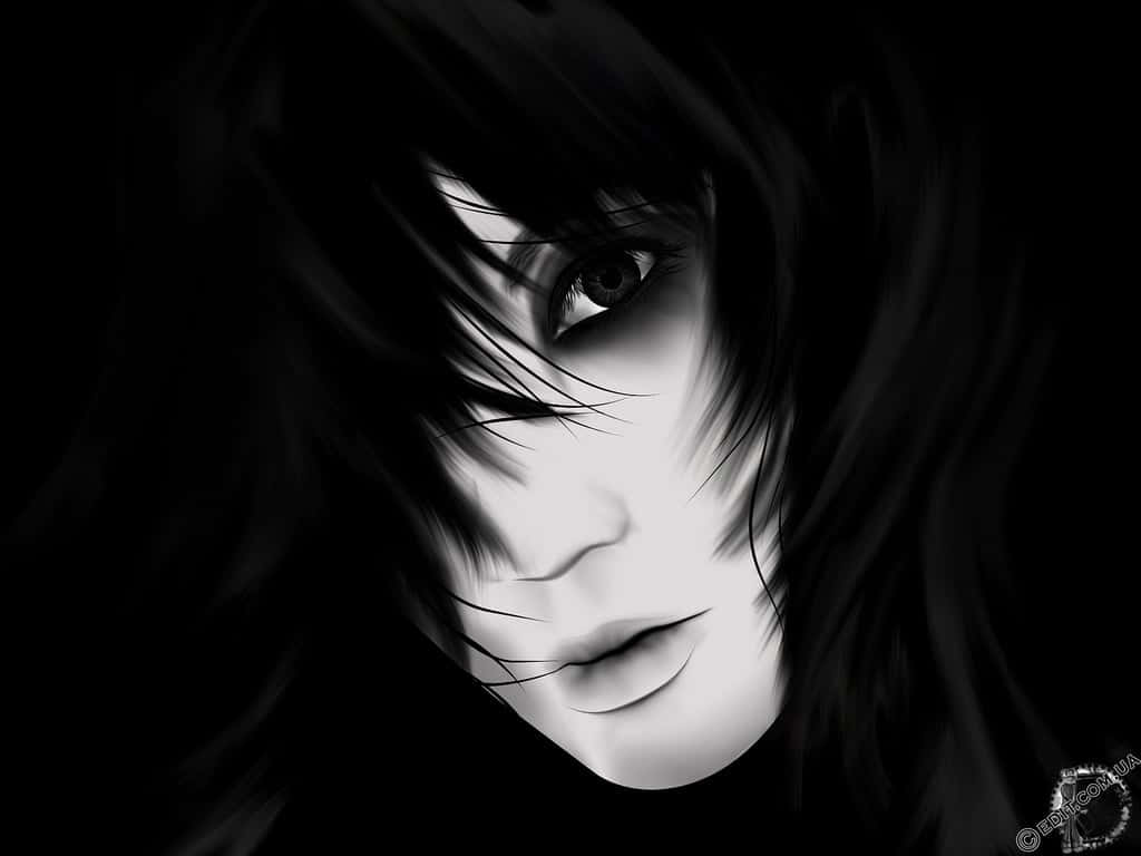 A Black And White Portrait Of A Woman Background