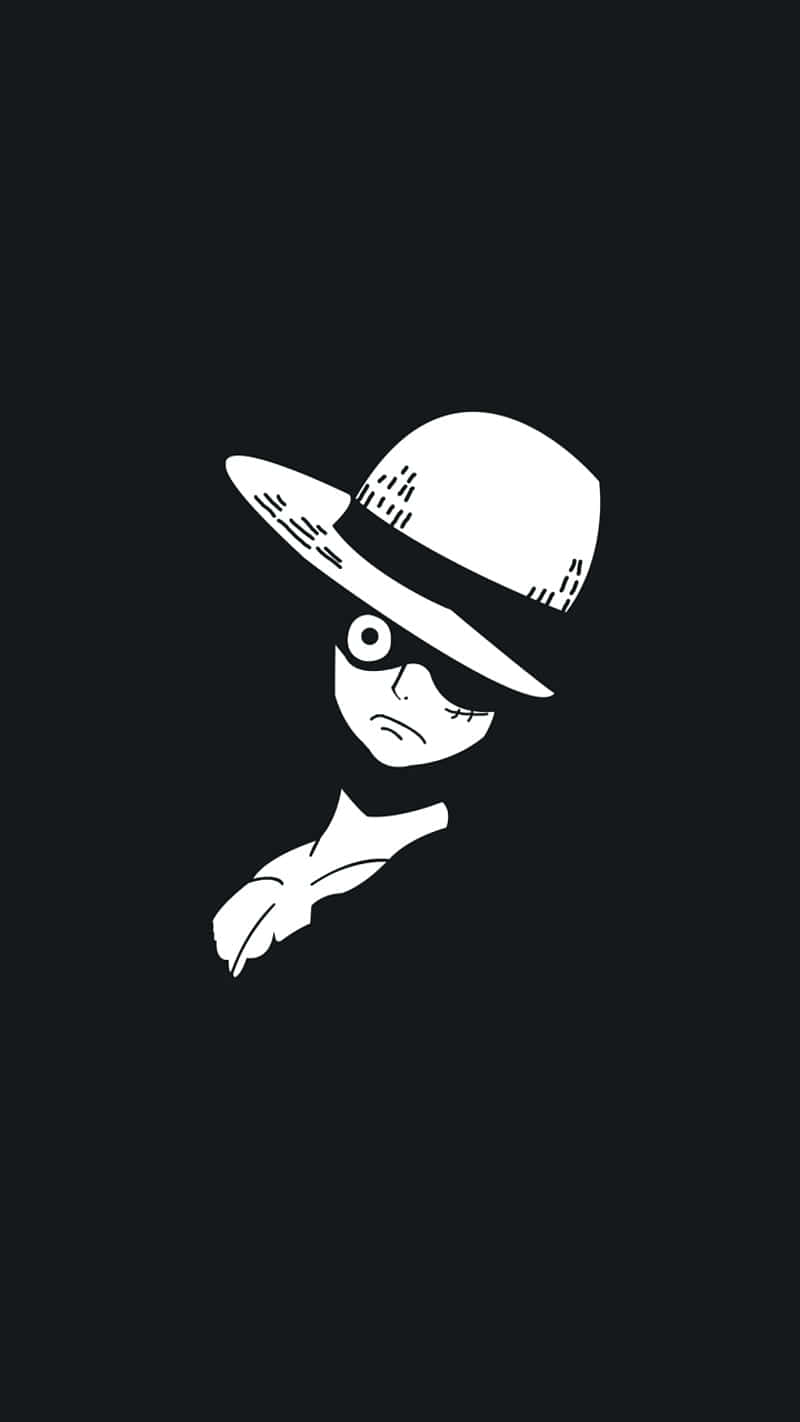 “a Black And White Portrait Of Luffy, The Protagonist Of The Popular Anime Series One Piece” Background