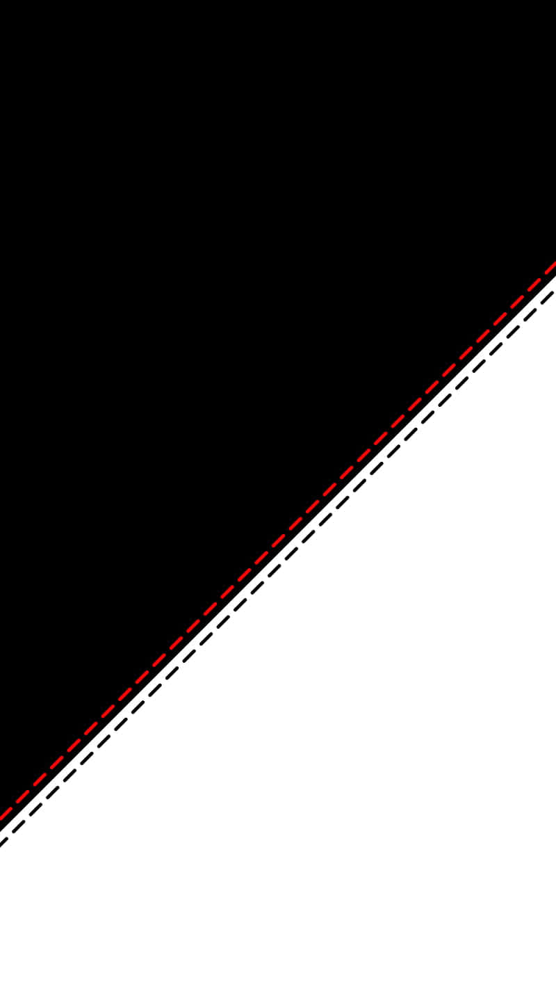A Black And White Triangle With A Red Line Background