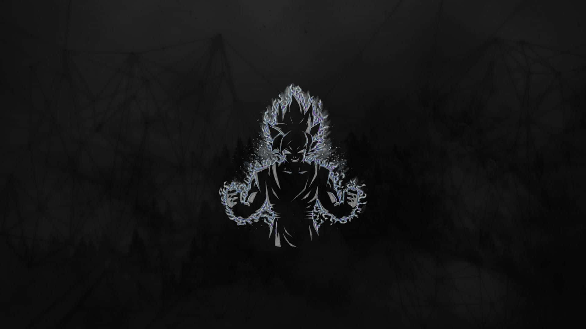 A Black And White View Of The World Of Dragon Ball Background