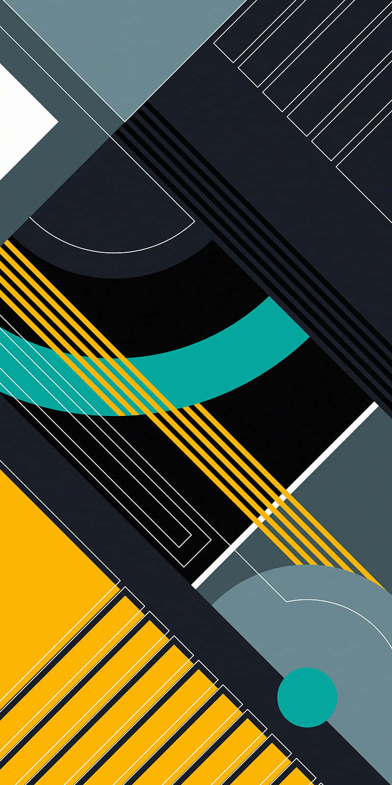 A Black And Yellow Illustration Of A Geometric Pattern Background