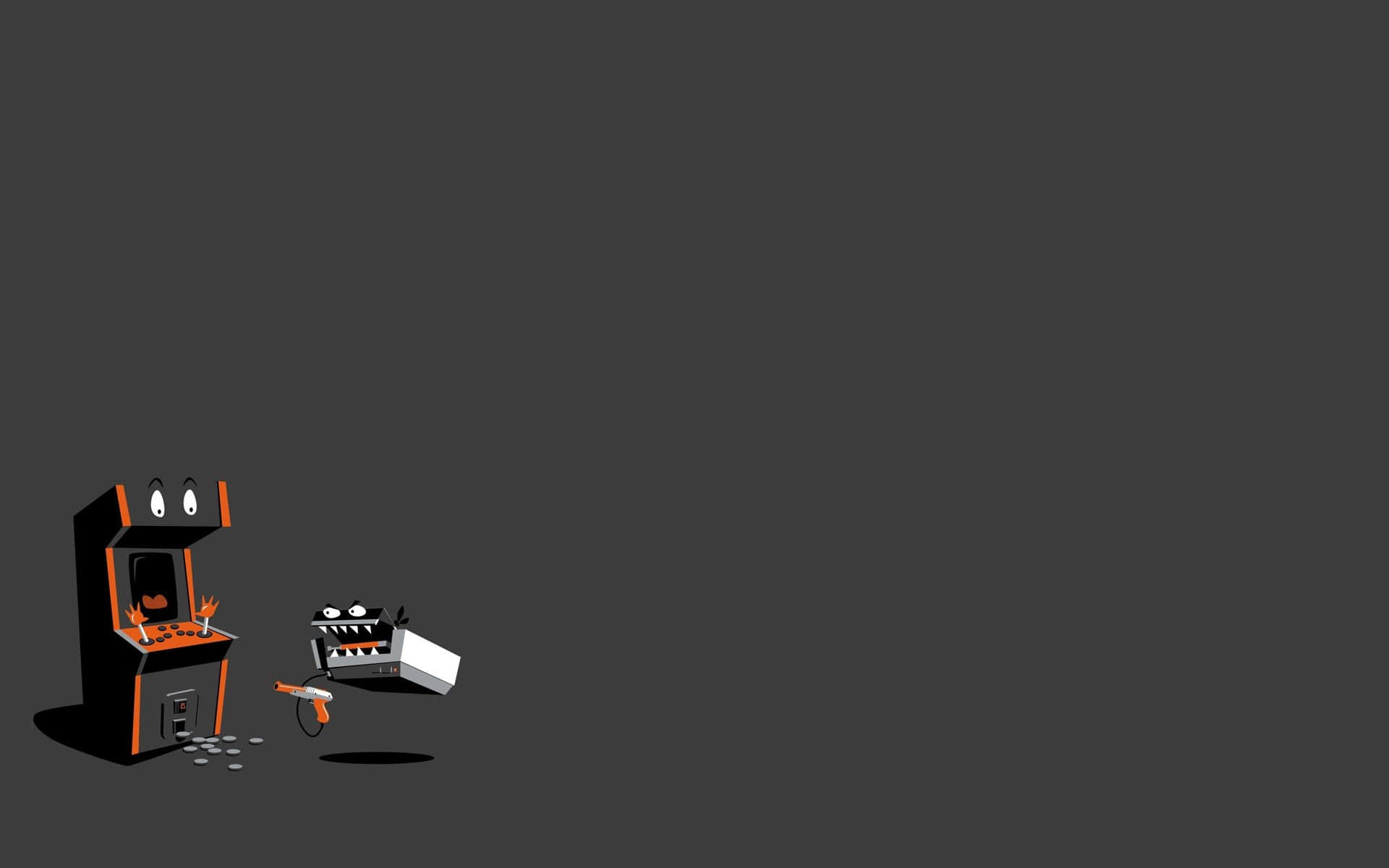 A Black Background With A Black And Orange Machine Background