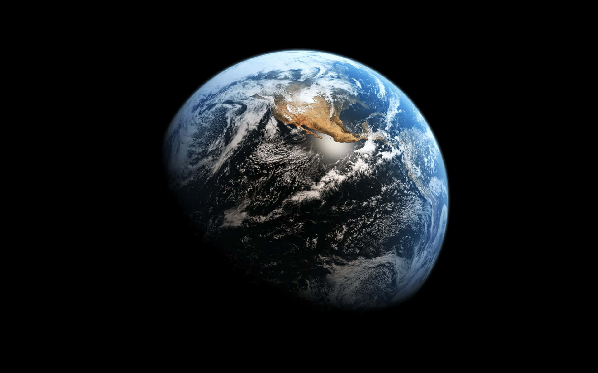 A Black Background With A Blue Earth Background