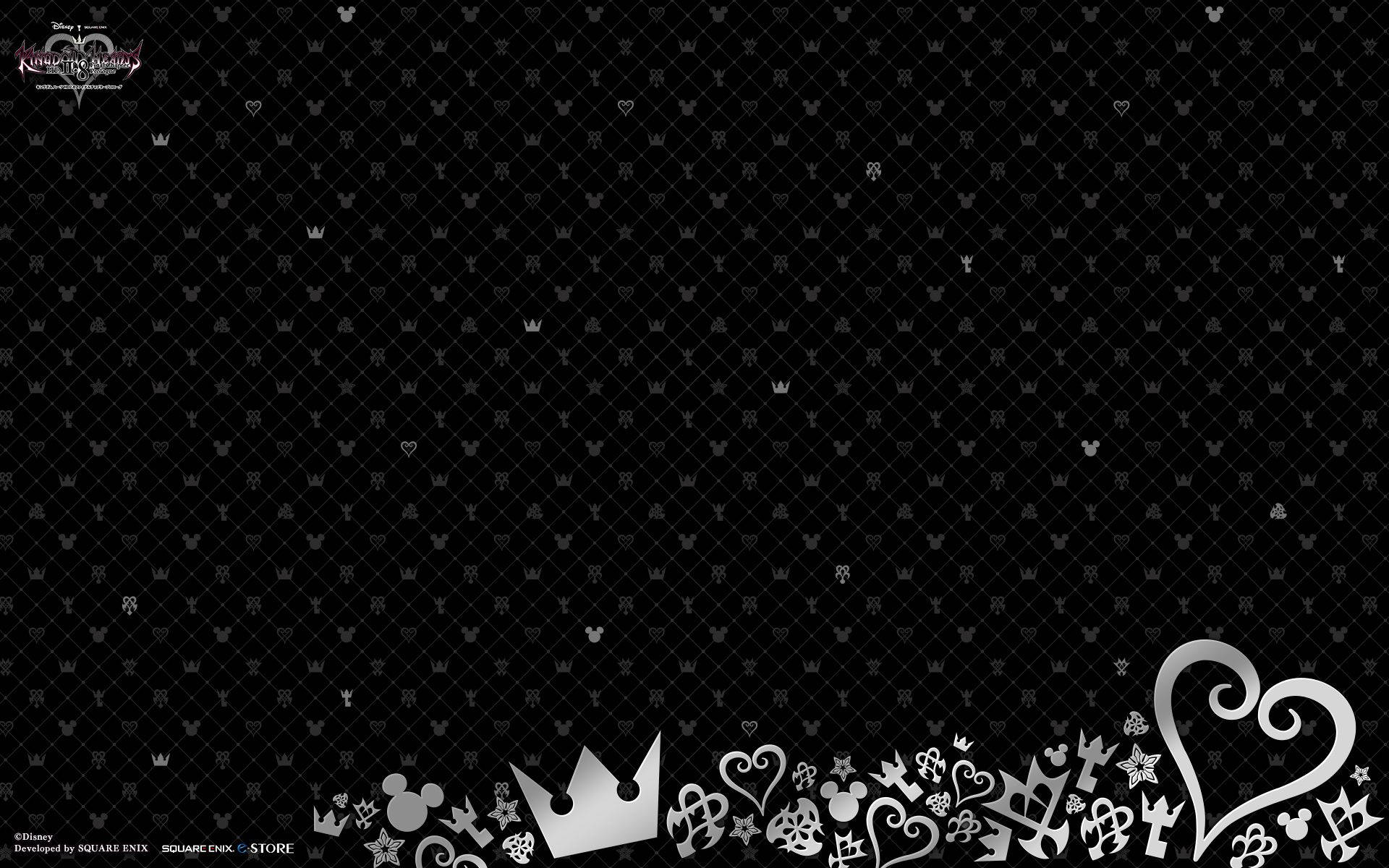 A Black Background With A Crown And Hearts Background