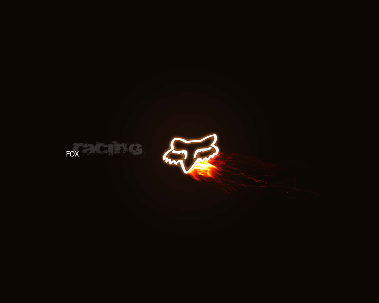 A Black Background With A Glowing Fox Logo Background