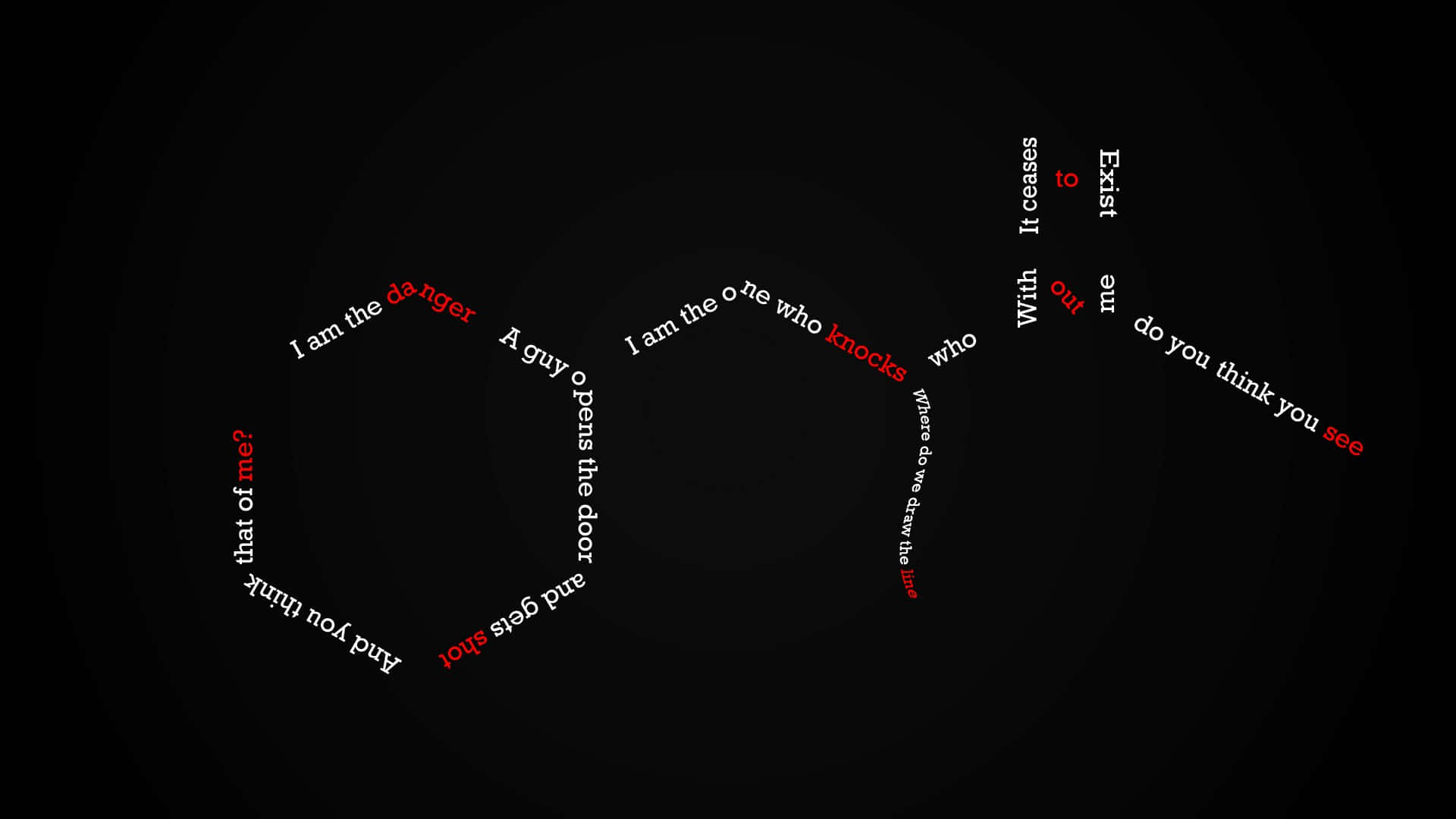 A Black Background With A Red And Black Text Background