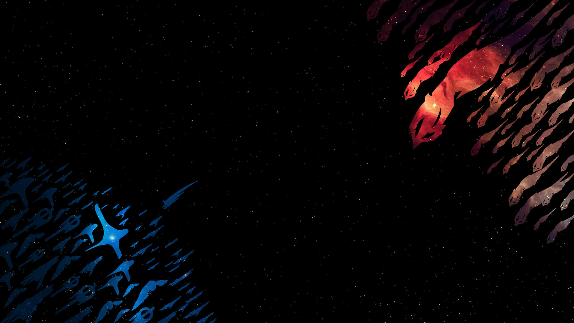 A Black Background With A Red And Blue Star Background