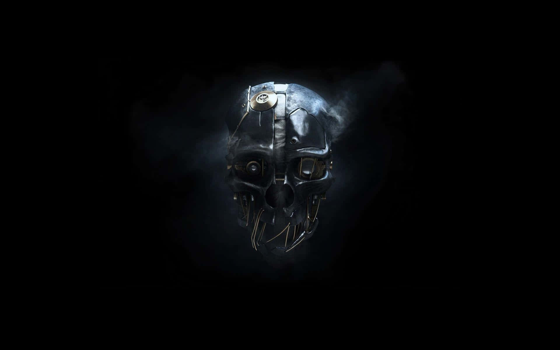 A Black Background With A Skull In The Background Background