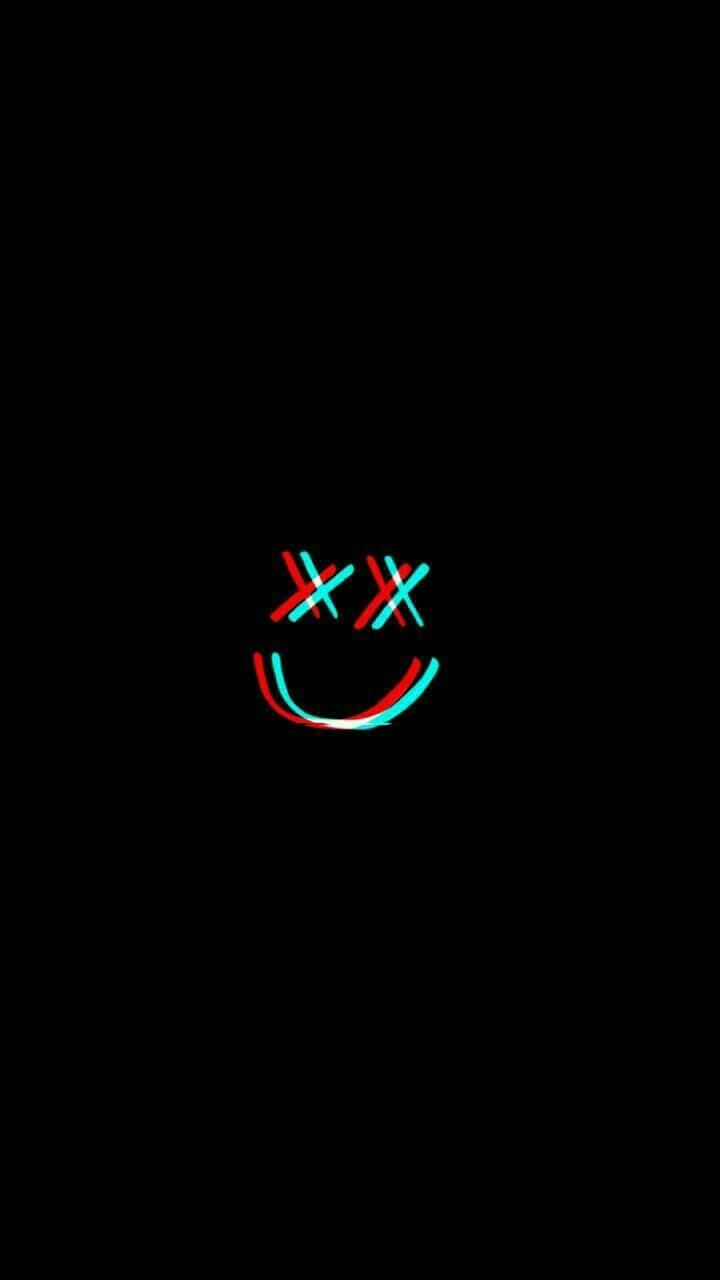 A Black Background With A Smiling Face On It Background