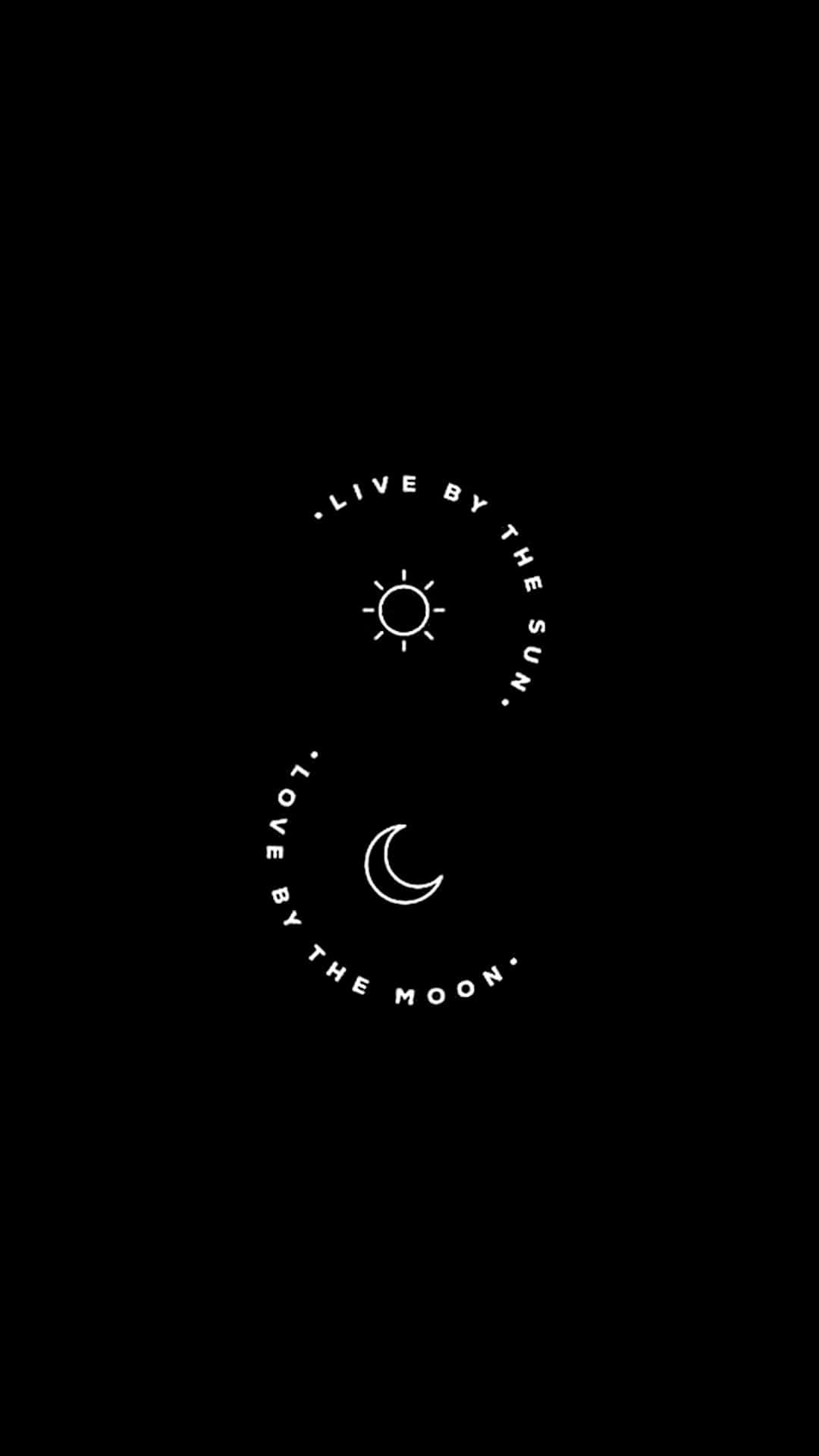 A Black Background With A Sun And Moon Background