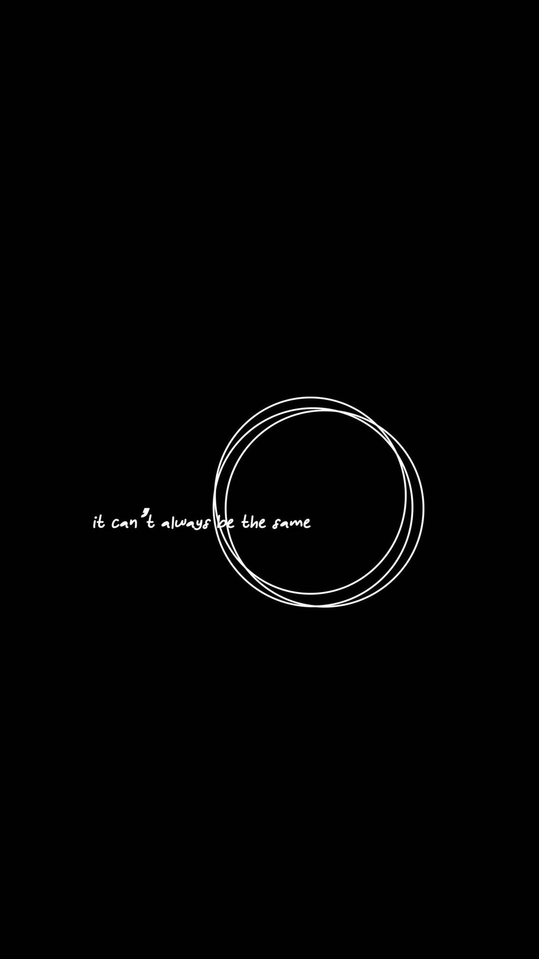 A Black Background With A White Circle And The Words'it's Not The End Of The World' Background