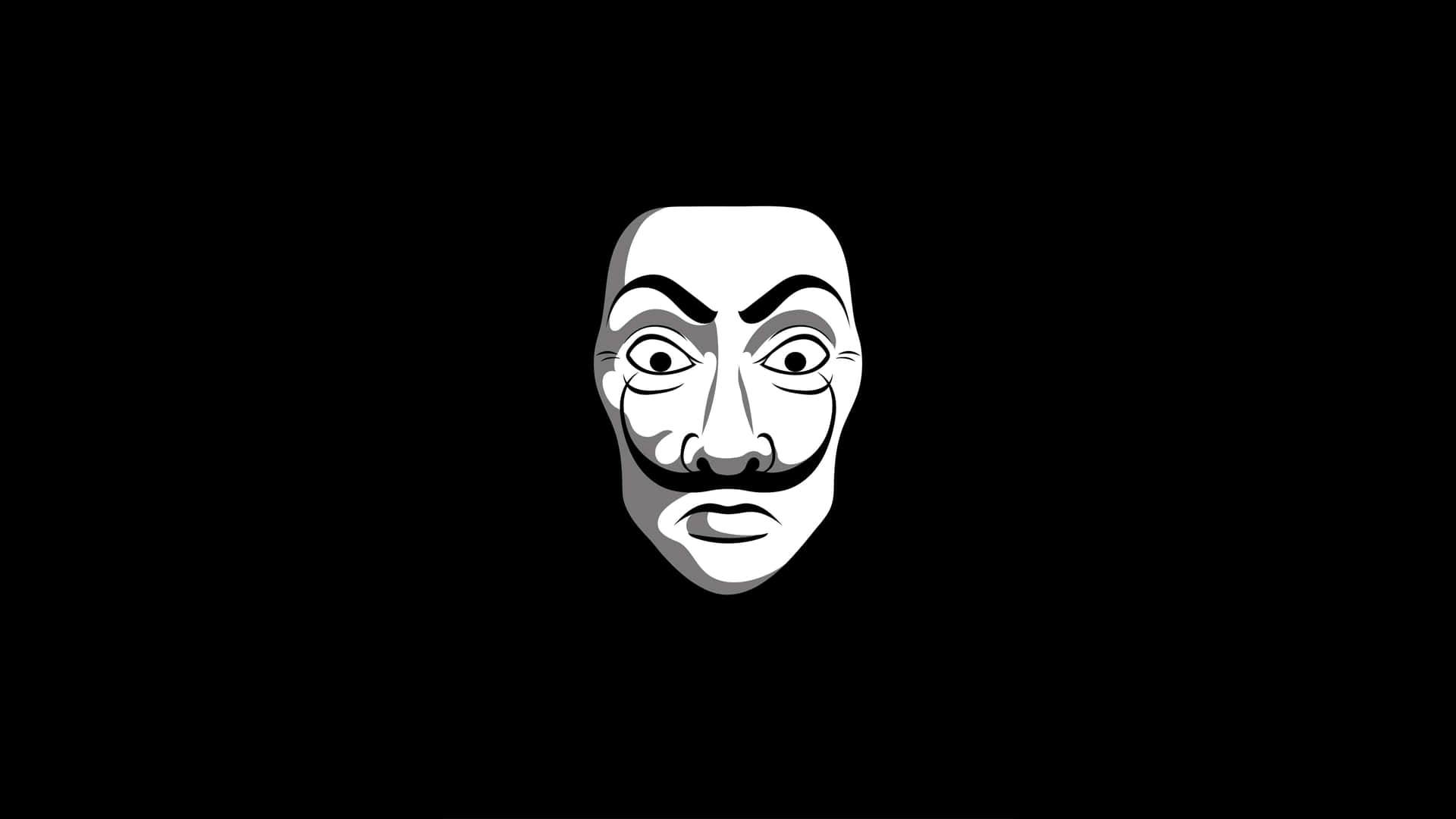 A Black Background With A White Mask Background