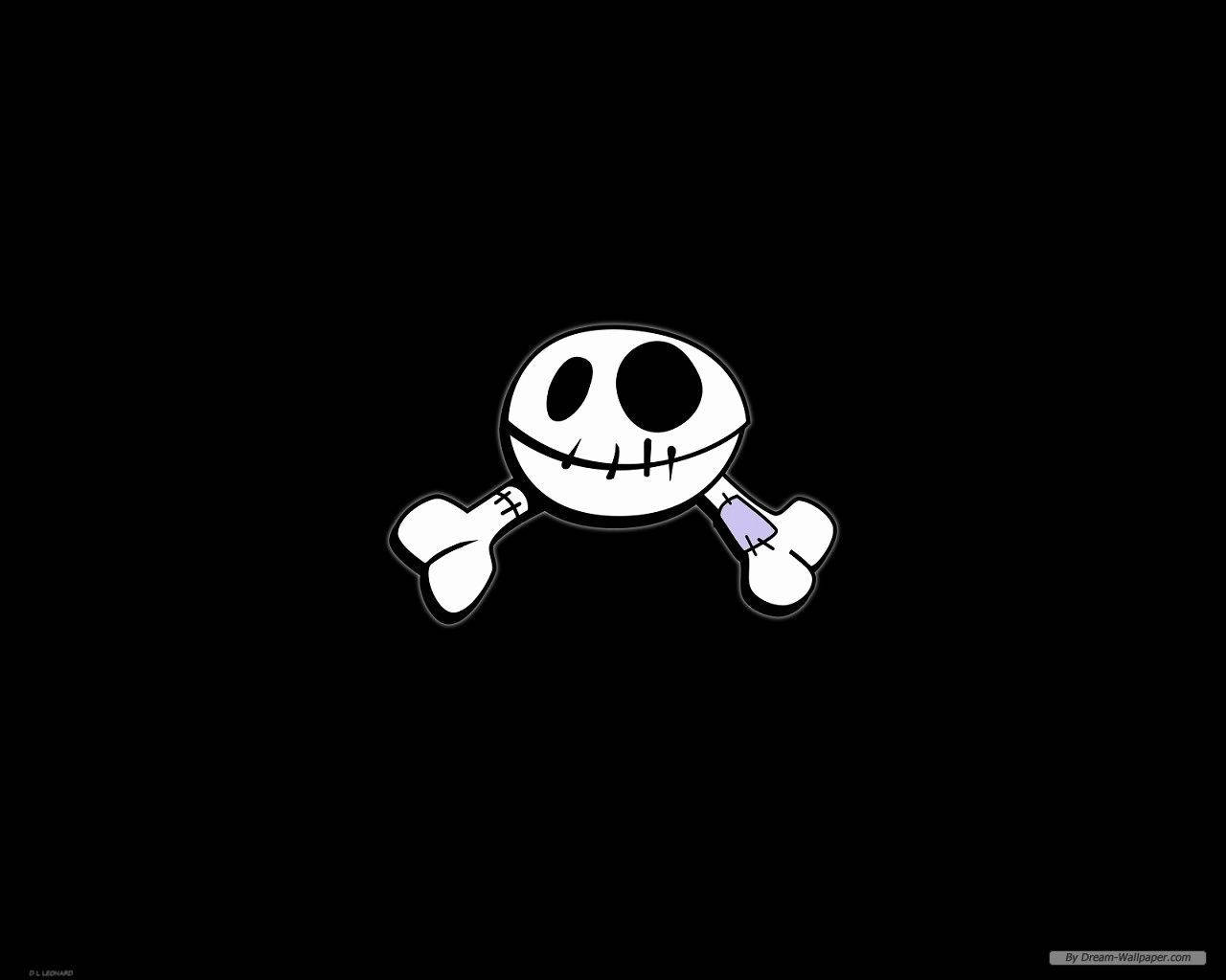 A Black Background With A White Skull And Crossbones Background