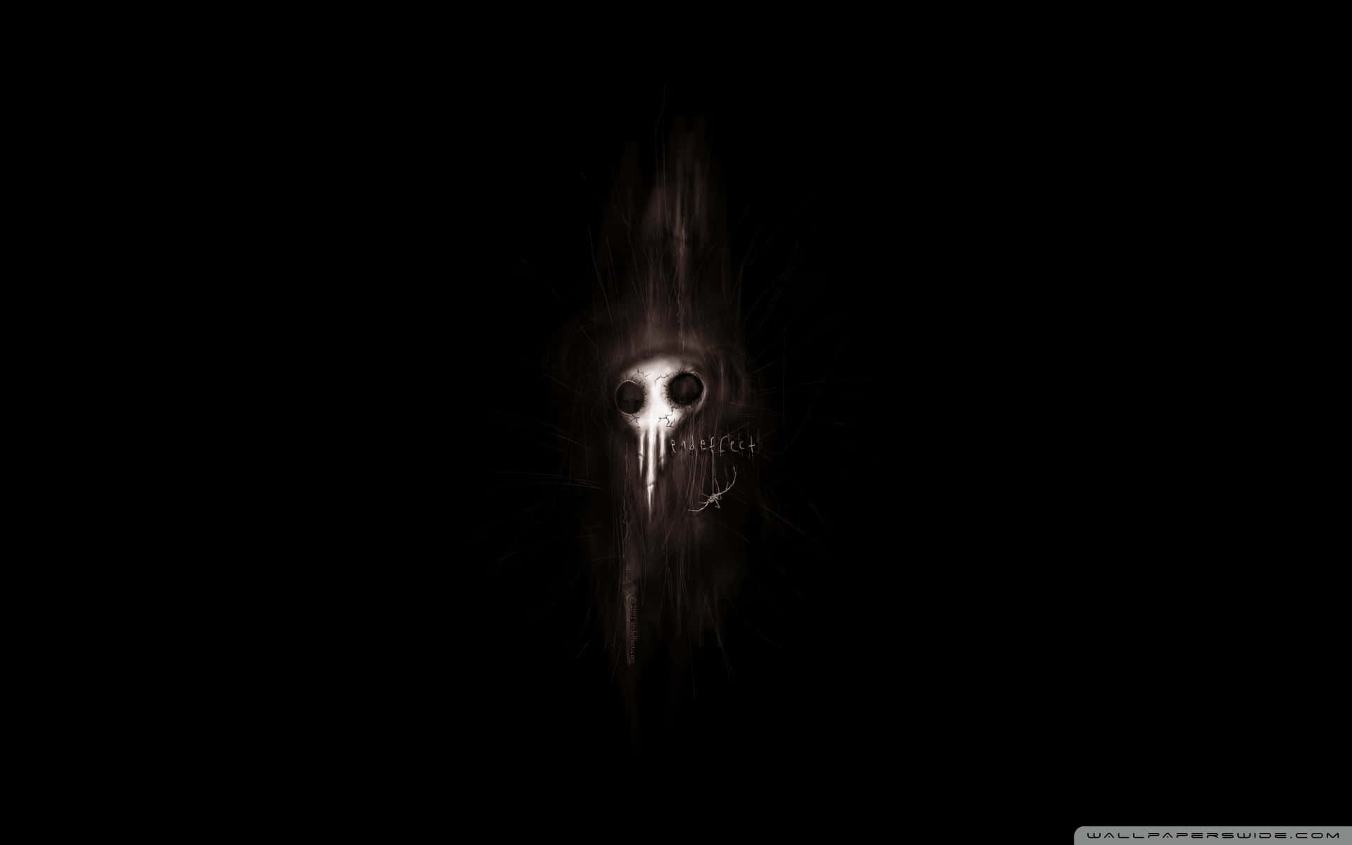 A Black Background With A White Skull In The Middle Background