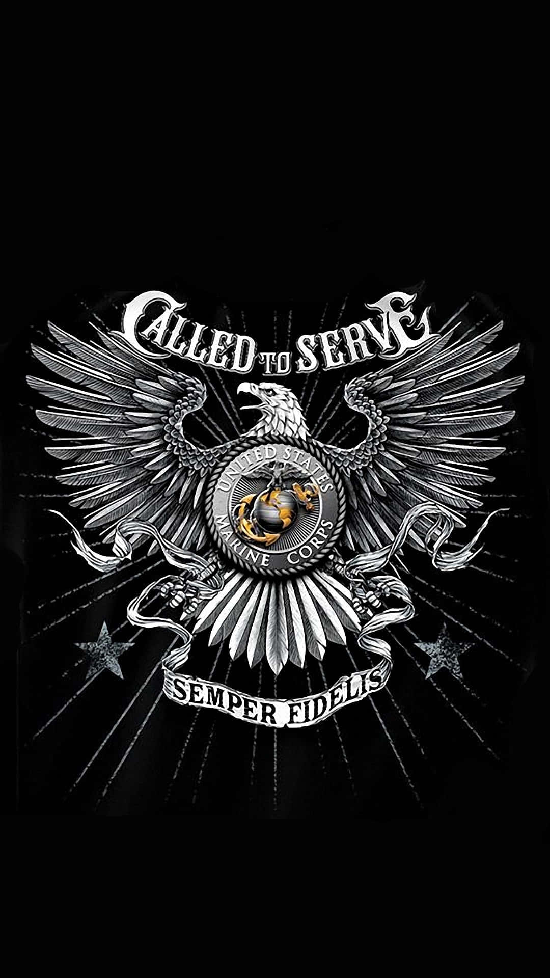 A Black Background With An Eagle And A Sword Background