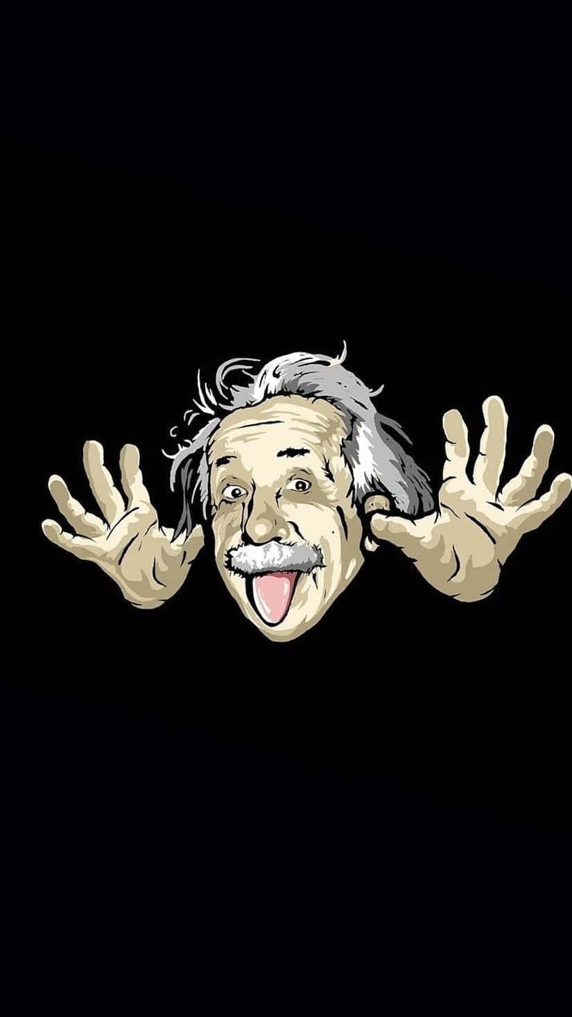 A Black Background With An Image Of An Albert Einstein Background