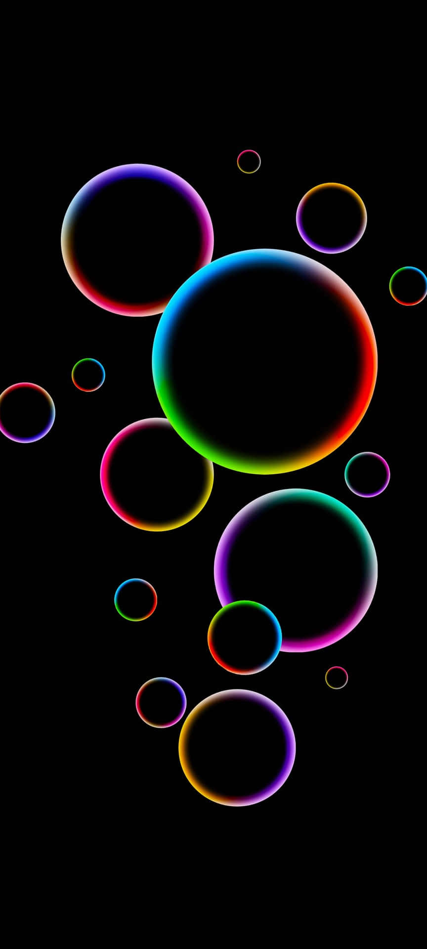 A Black Background With Colorful Circles Background
