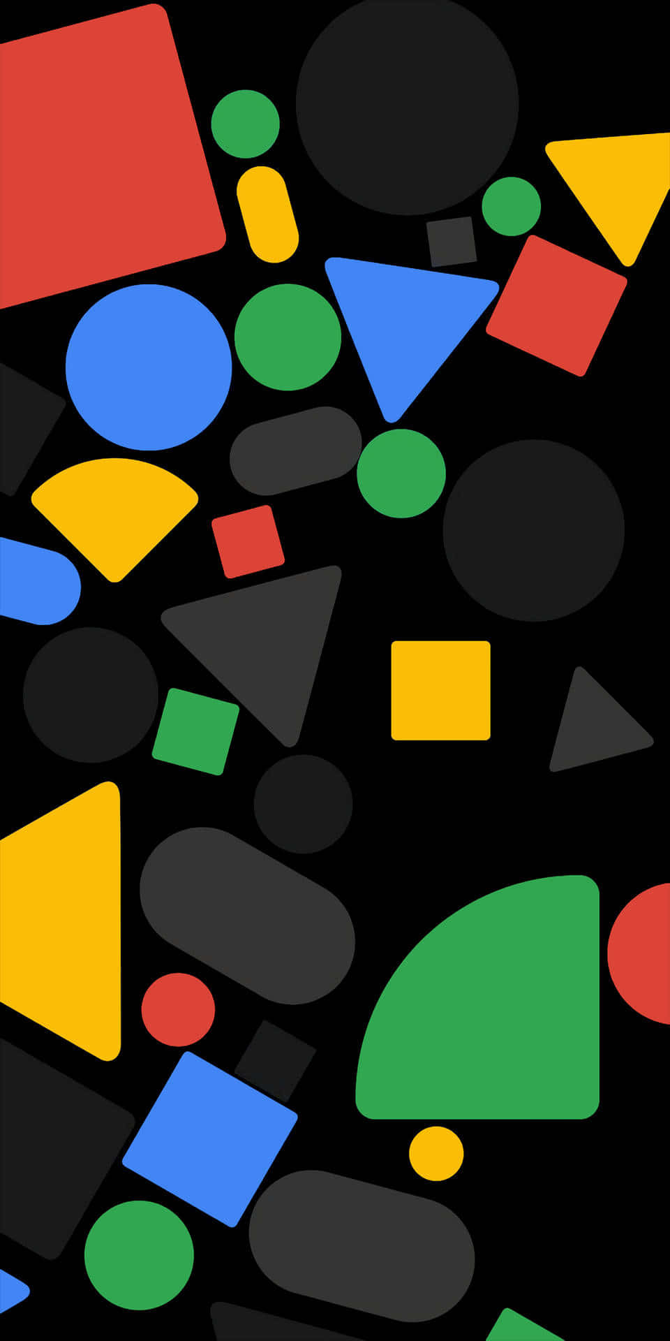 A Black Background With Colorful Shapes On It