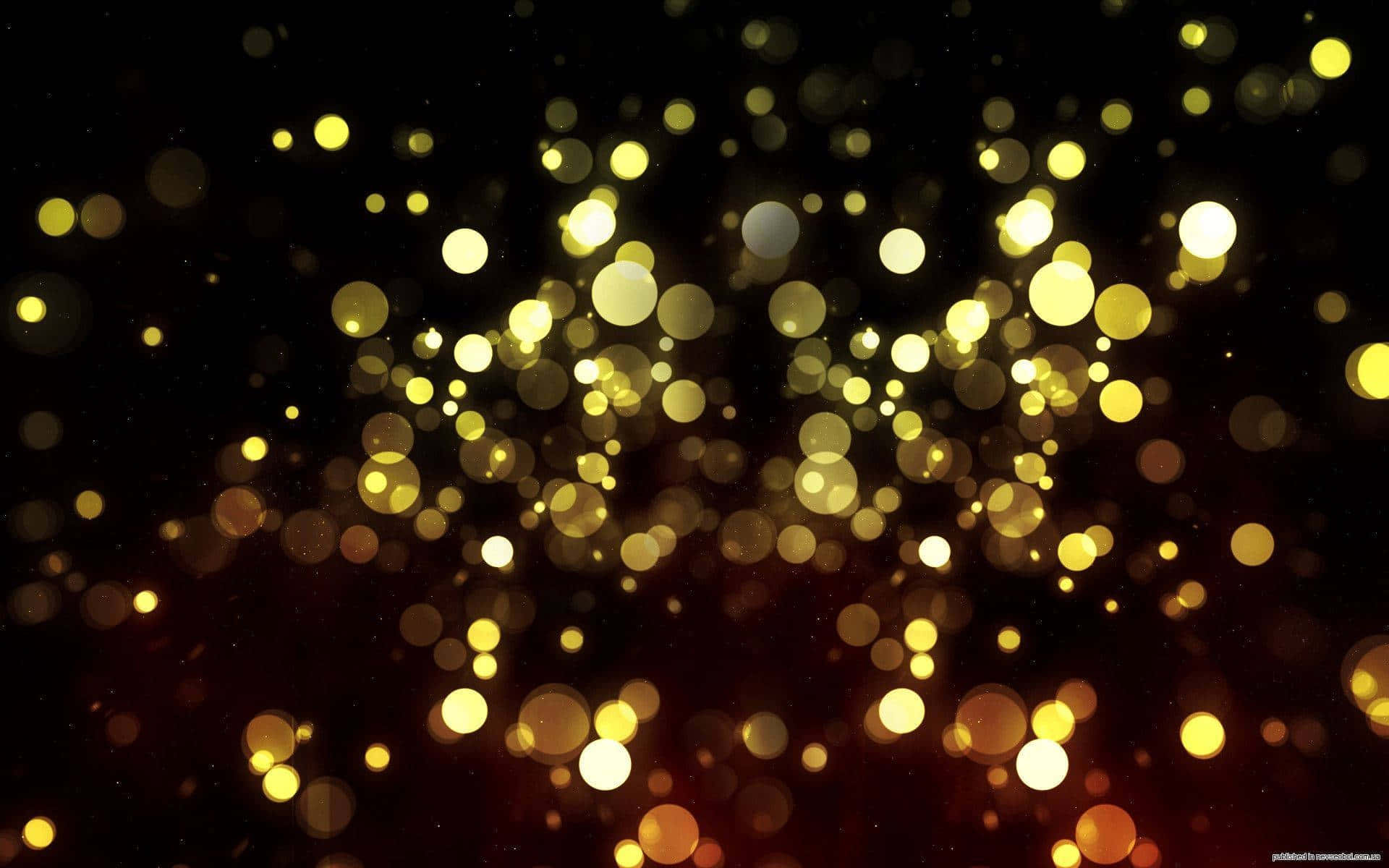 A Black Background With Gold Lights And Bokeh Background