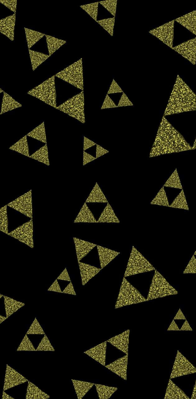 A Black Background With Gold Triangles
