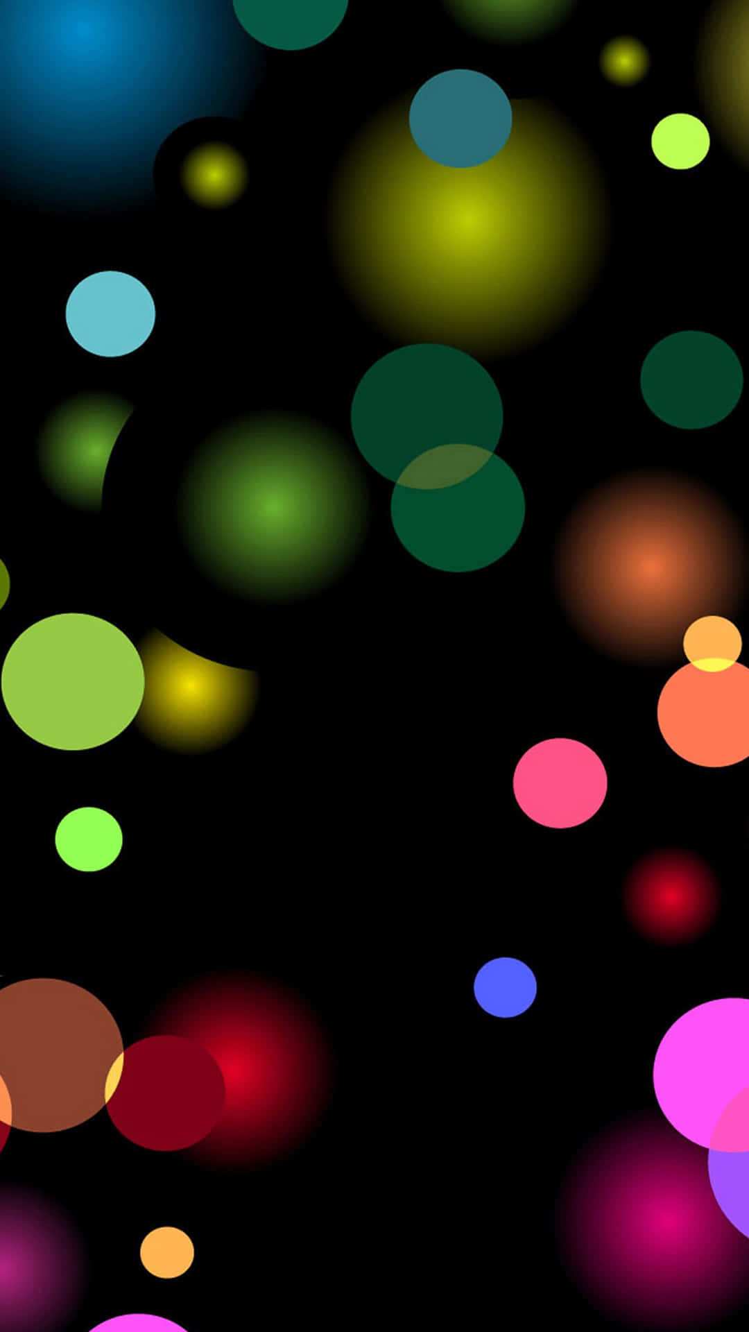A Black Background With Many Colorful Circles