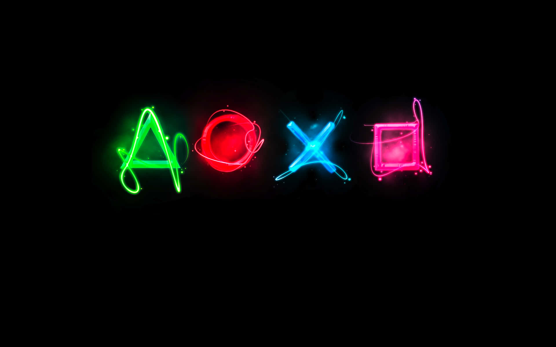 A Black Background With Neon Letters On It Background