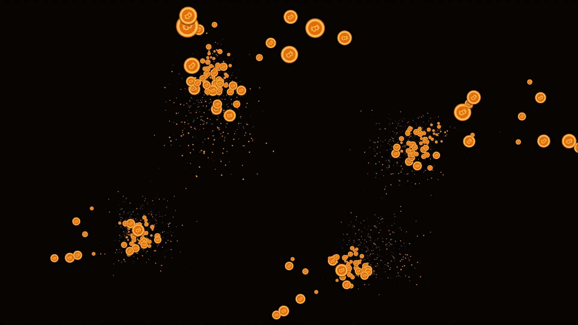 A Black Background With Orange Dots On It Background