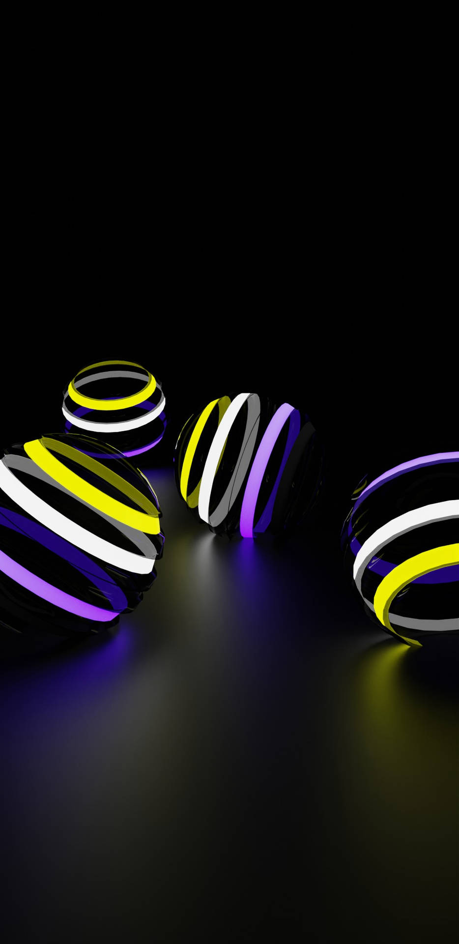 A Black Background With Several Colorful Rings Background