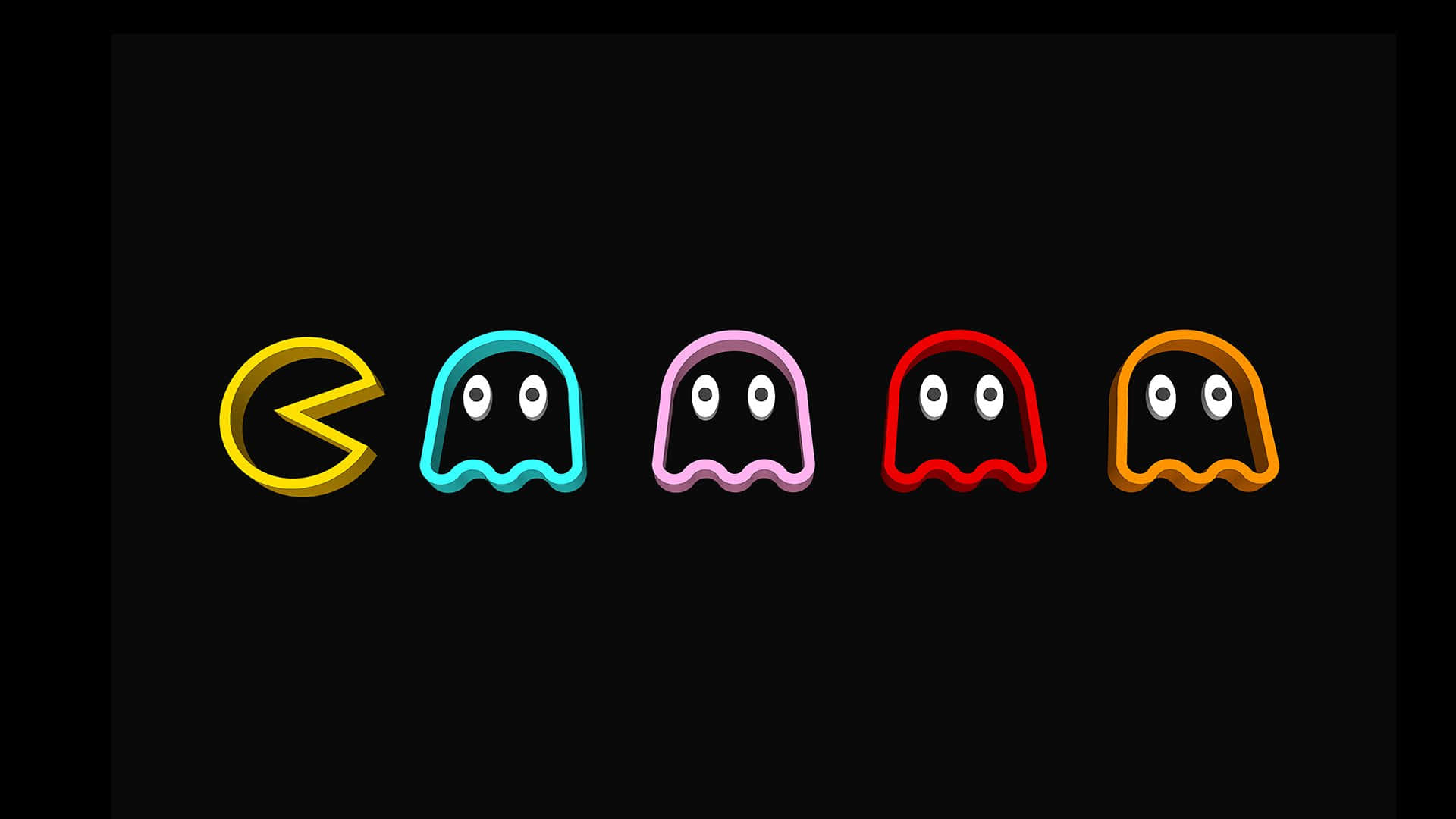 A Black Background With The Words Pac Man Background