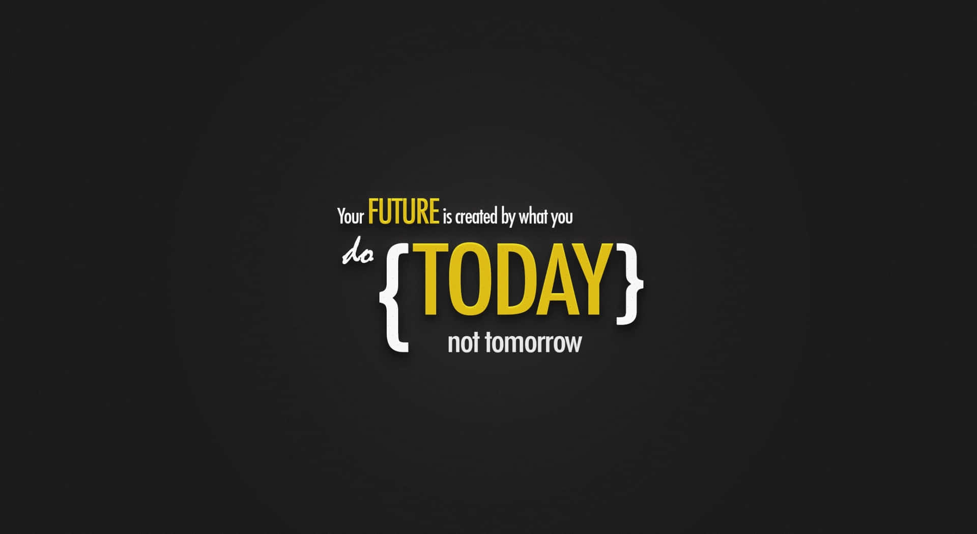 A Black Background With The Words'today Is Not Tomorrow' Background