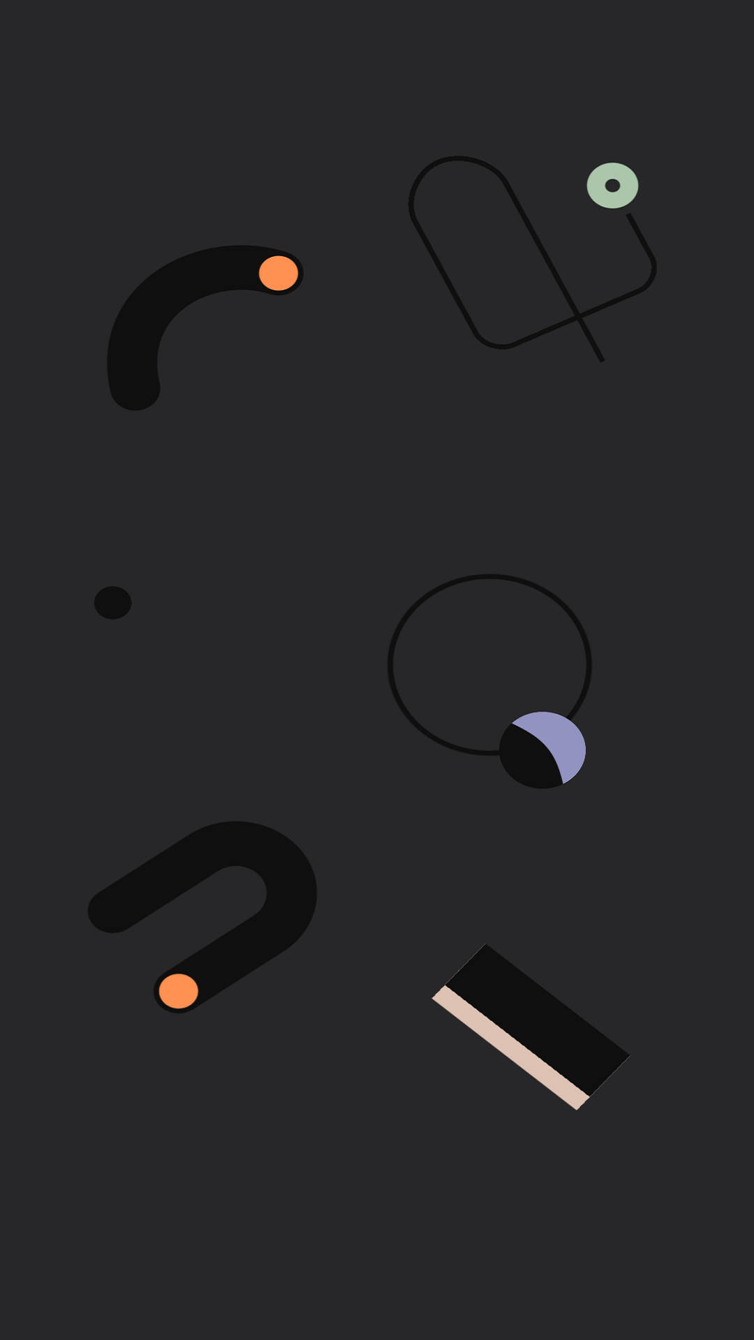 A Black Background With Various Shapes And Objects Background