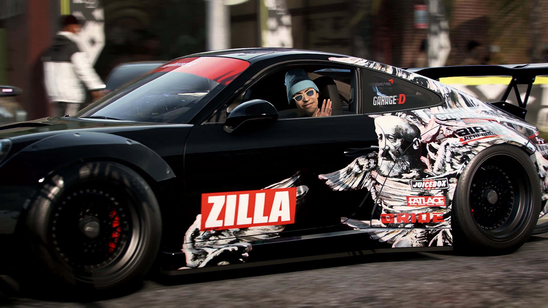 A Black Car With A Skull On It