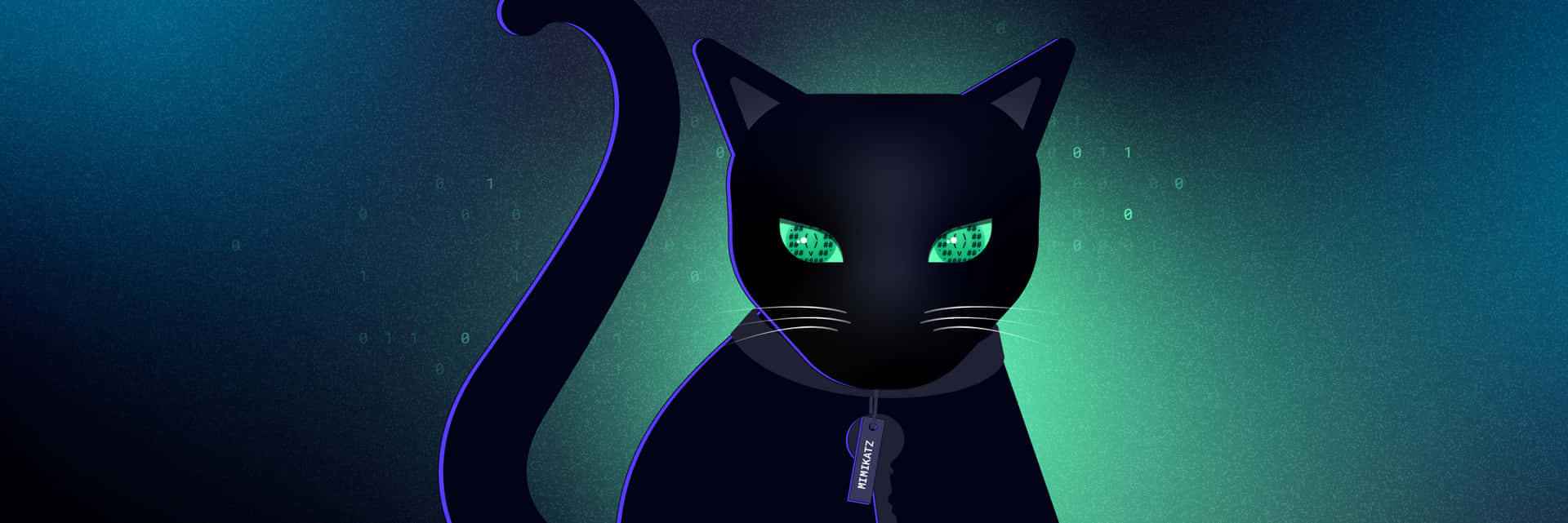 A Black Cat With Green Eyes Background