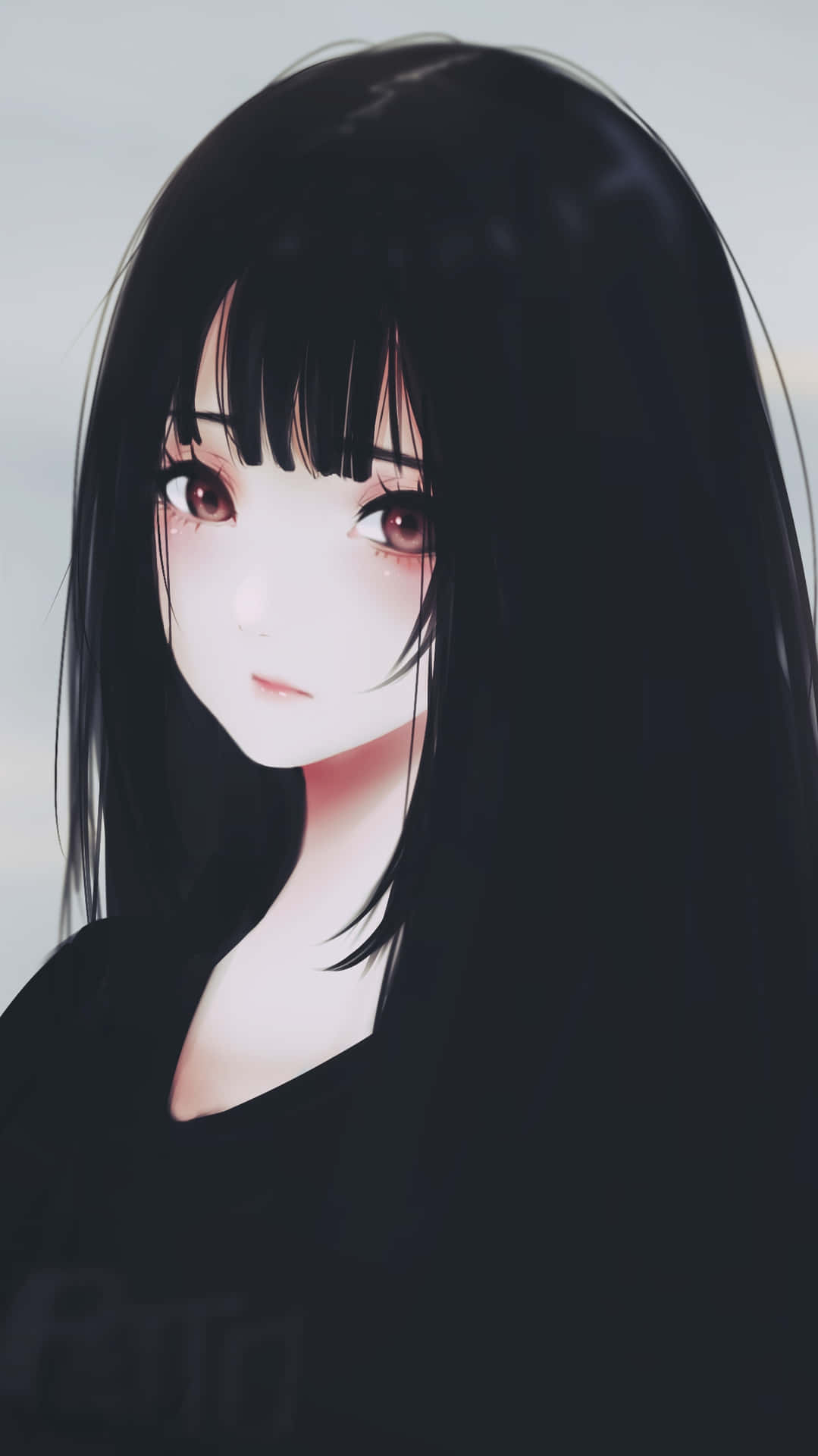 A Black Haired Girl With A Smile Background