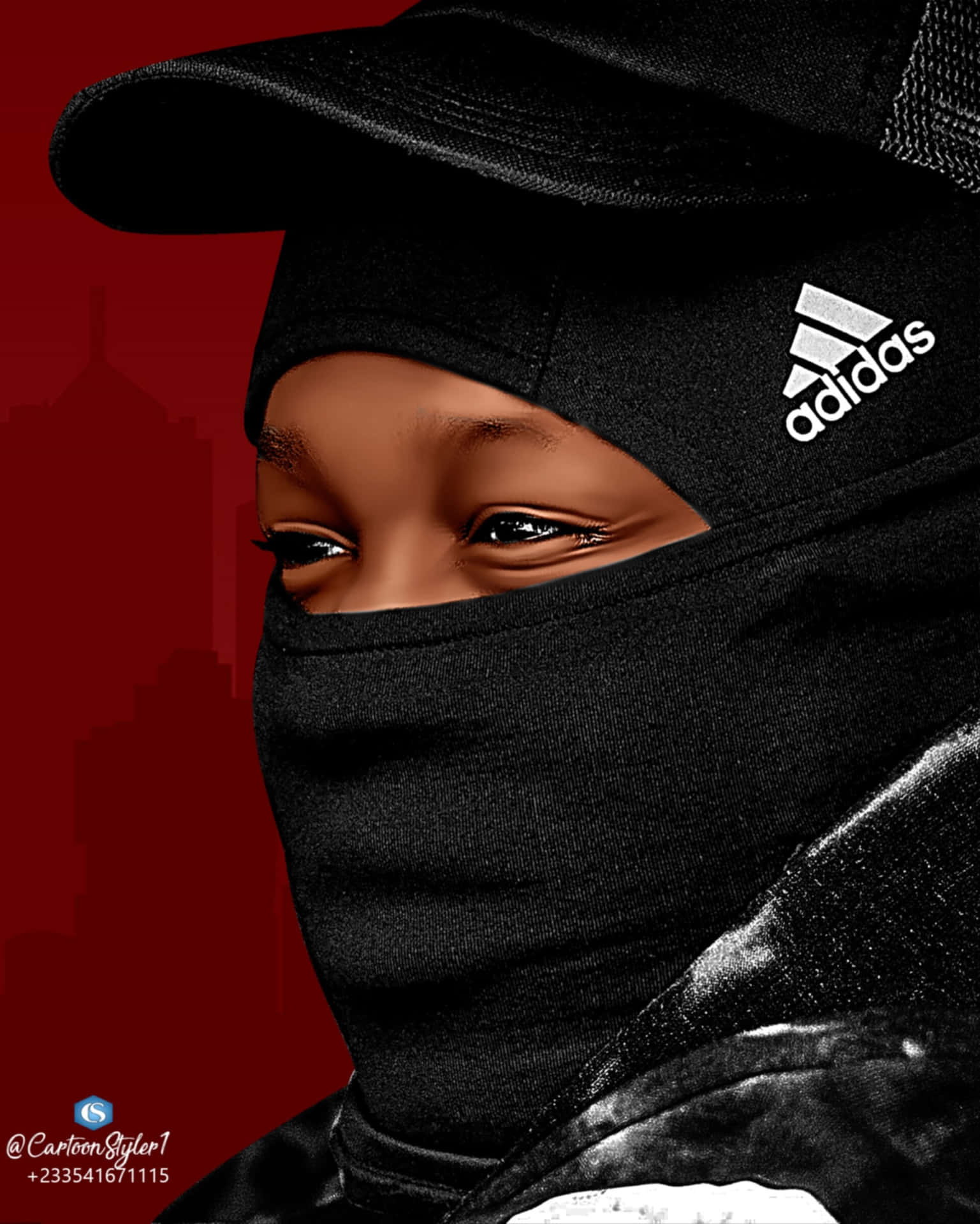 A Black Hat With A Black Mask Background