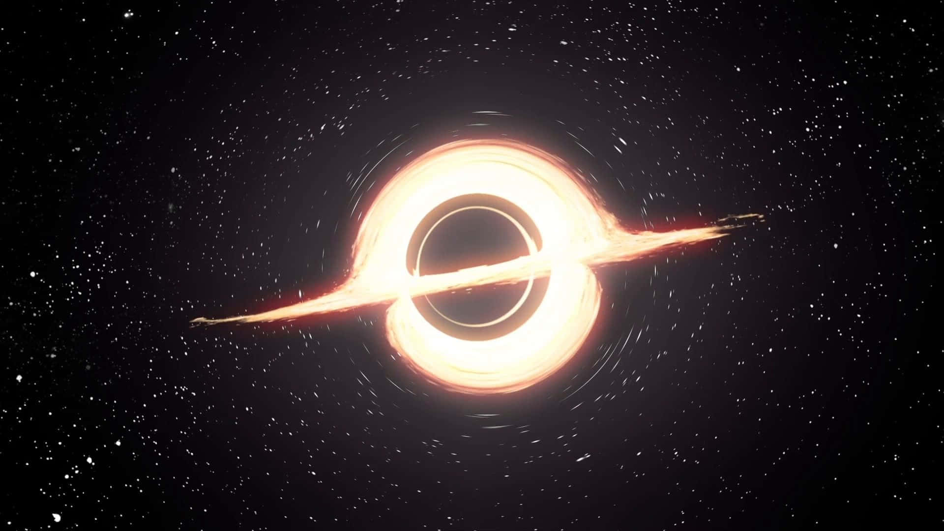 A Black Hole In Space With A Star In The Middle Background