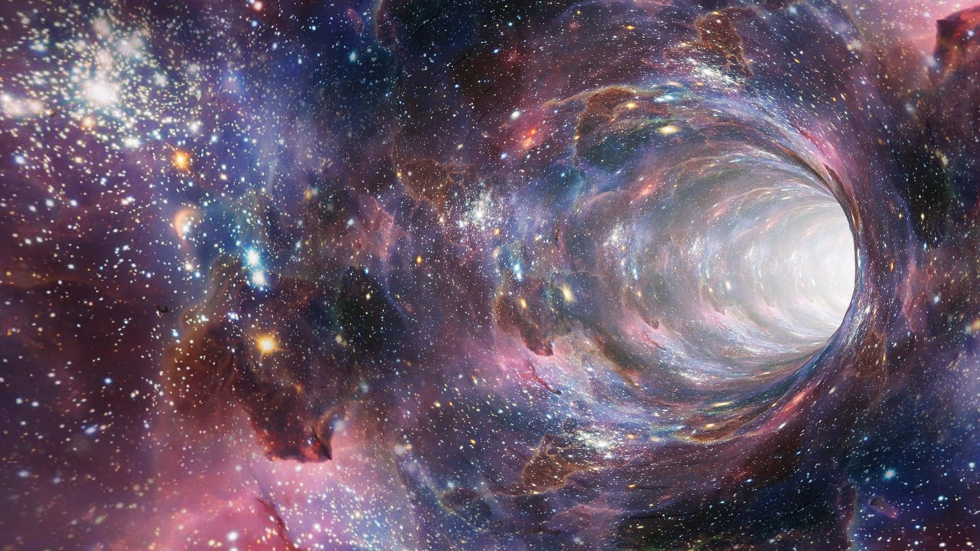A Black Hole In Space With Stars And A Spiral Galaxy Background