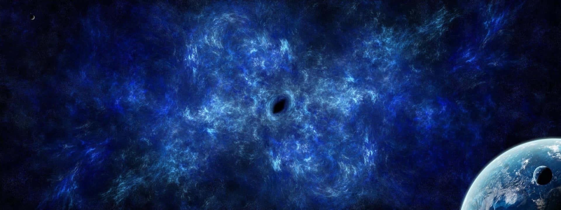 A Black Hole In Space With The Earth In The Background Background