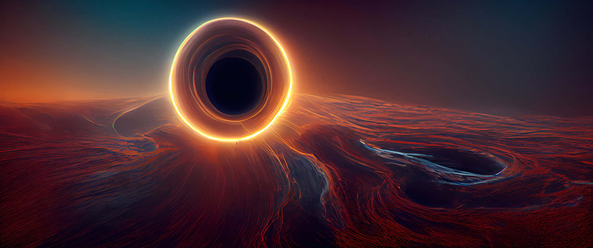 A Black Hole In The Middle Of A Dark Space Background