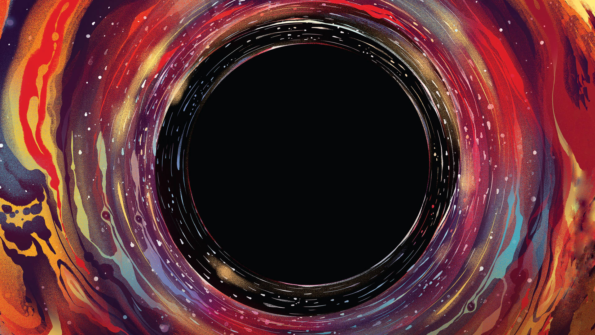 A Black Hole With Colorful Swirls And Swirls Background
